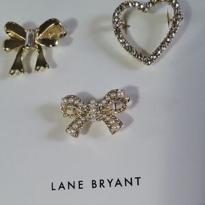 Lane Bryant Gold and Silver Brooch Trio